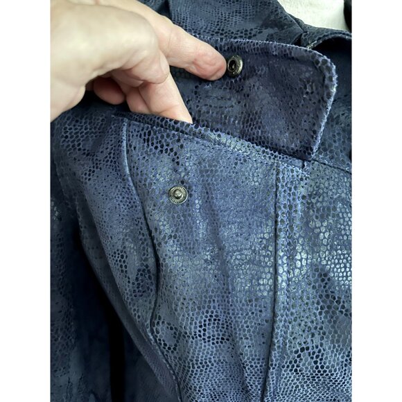 Vintage Y2K 90s Steve Madden Blue Leather Snakeskin Jacket SM Pants Size 8  Set - Picture 4 of 14